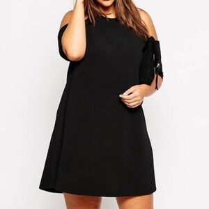 Pink Clove Cold Shoulder Swing Dress In Black Size 18